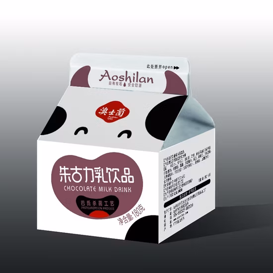 Eau/lait/yaourt ou confiture paquet/café/épices et soupe/garniture fouet/boisson lactobacille/jus/albumine/yogourt/chat/garniture Wip carton en papier à dessus pignon