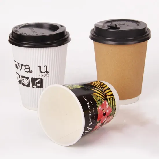 Prix ​​de fabrication personnaliser la conception de logo jetable tasse en papier kraft à double paroi boisson chaude biodégradable tasse épaisse pour le thé et le café